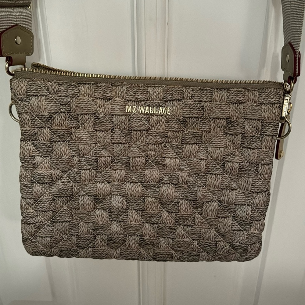 MC Wallace Wicker Greige Large Pippa Crossbody.